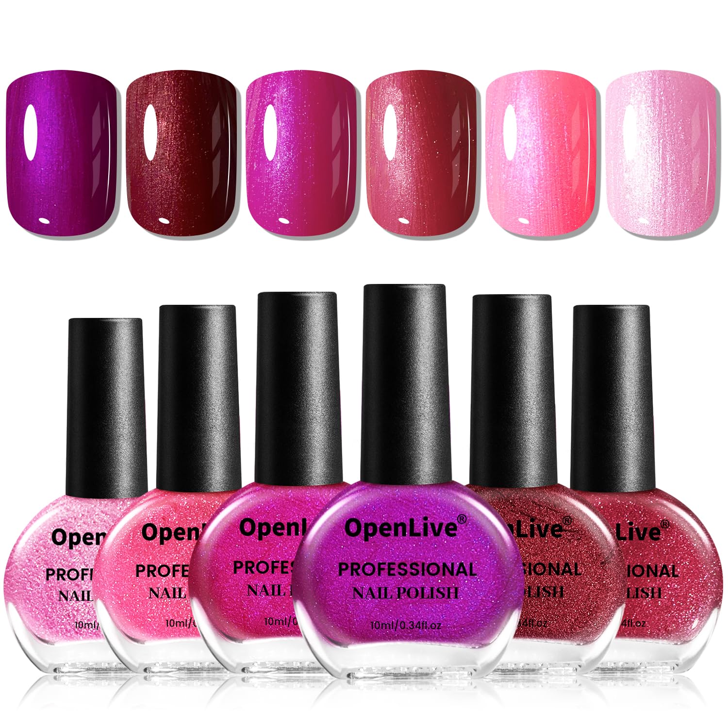 OpenLive 12 PCS Nail Polish Set With 10 Colour Combo. 2 PCS Base And Top Coat.Fast Drying Nail Polish For Home DIY And Beginners : Beauty & Personal Care