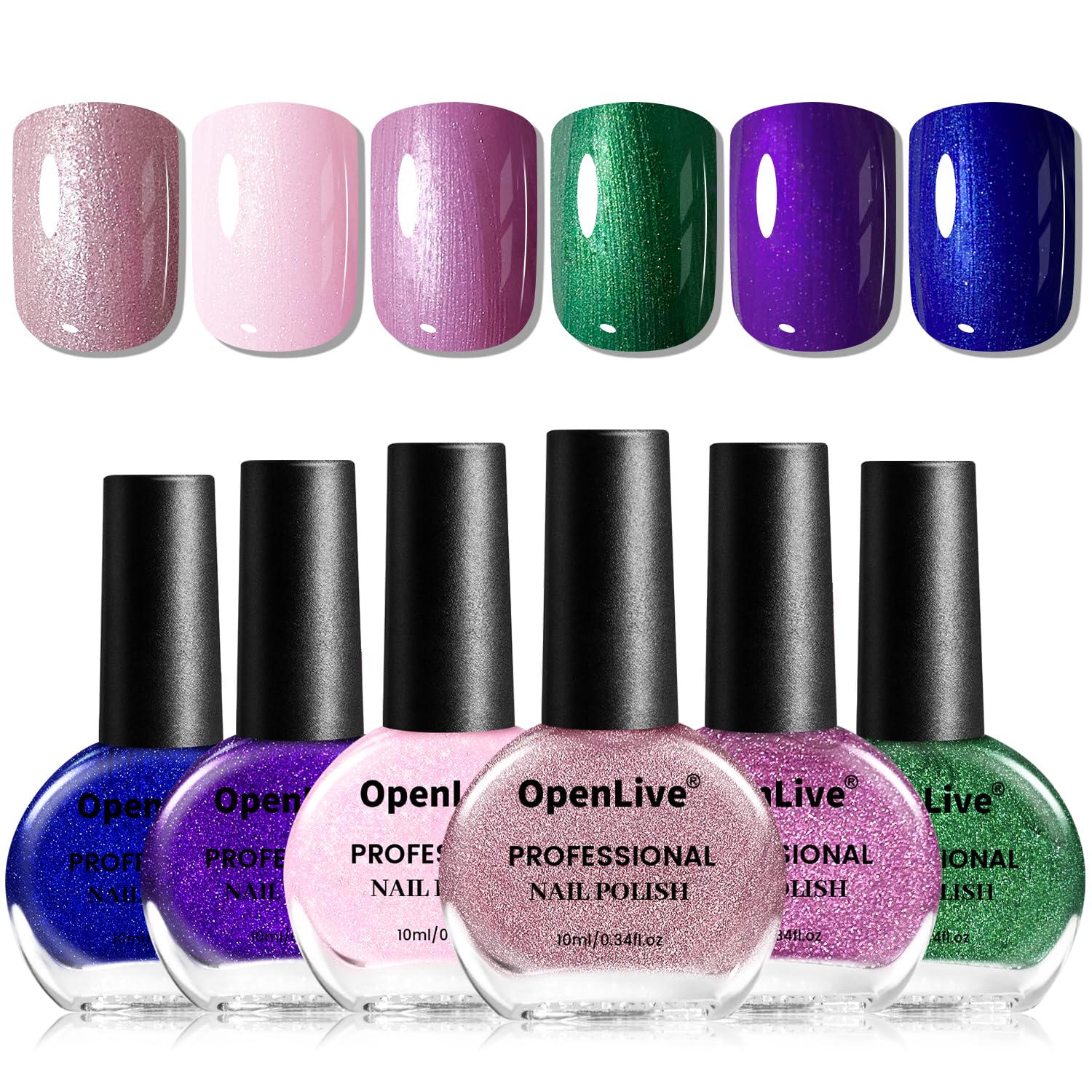 OpenLive 12 PCS Nail Polish Set With 10 Colour Combo. 2 PCS Base And Top Coat.Fast Drying Nail Polish For Home DIY And Beginners : Beauty & Personal Care
