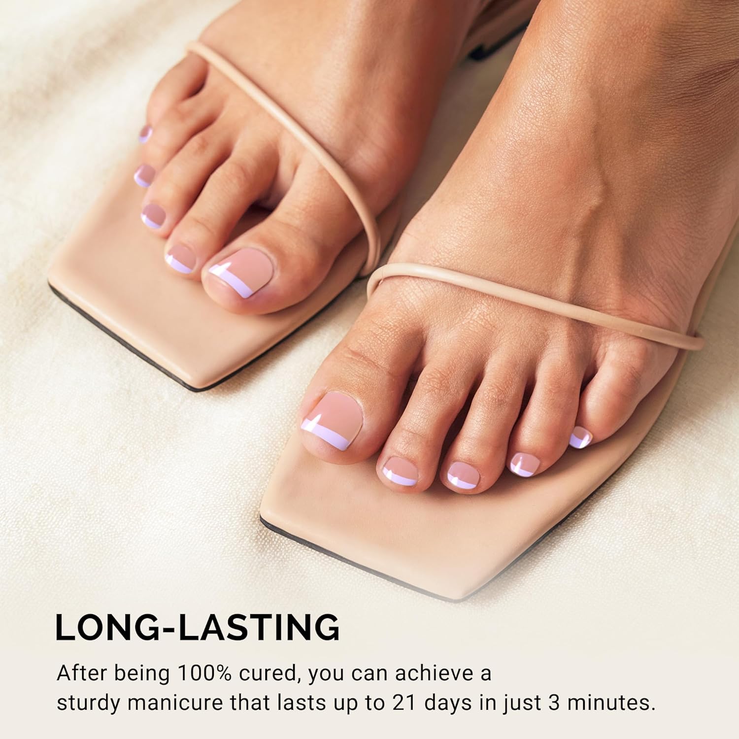 MelodySusie 32Pcs Semi Cured Gel Toe Nail Strips (White French Tips). Pedicure Stickers for Toes. Works with Any UV/LED Lamps. Salon-Quality. Long Lasting. Easy to Apply & Remove : Beauty & Personal Care