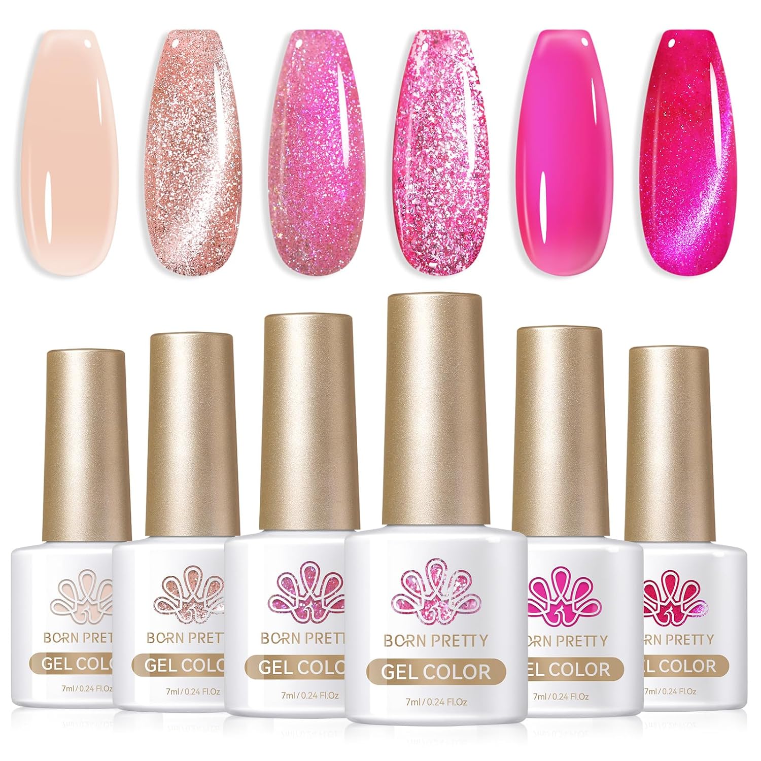 Born Pretty Pastel Gel Nail Polish Set Spring Summer Gel Polish Macaron Candy Sweet Color Gel Polish Easter Soft Pink Yellow Purple Blue Green Colors Collection Nail Art Gift Box 7ML 6PCS : Beauty & Personal Care