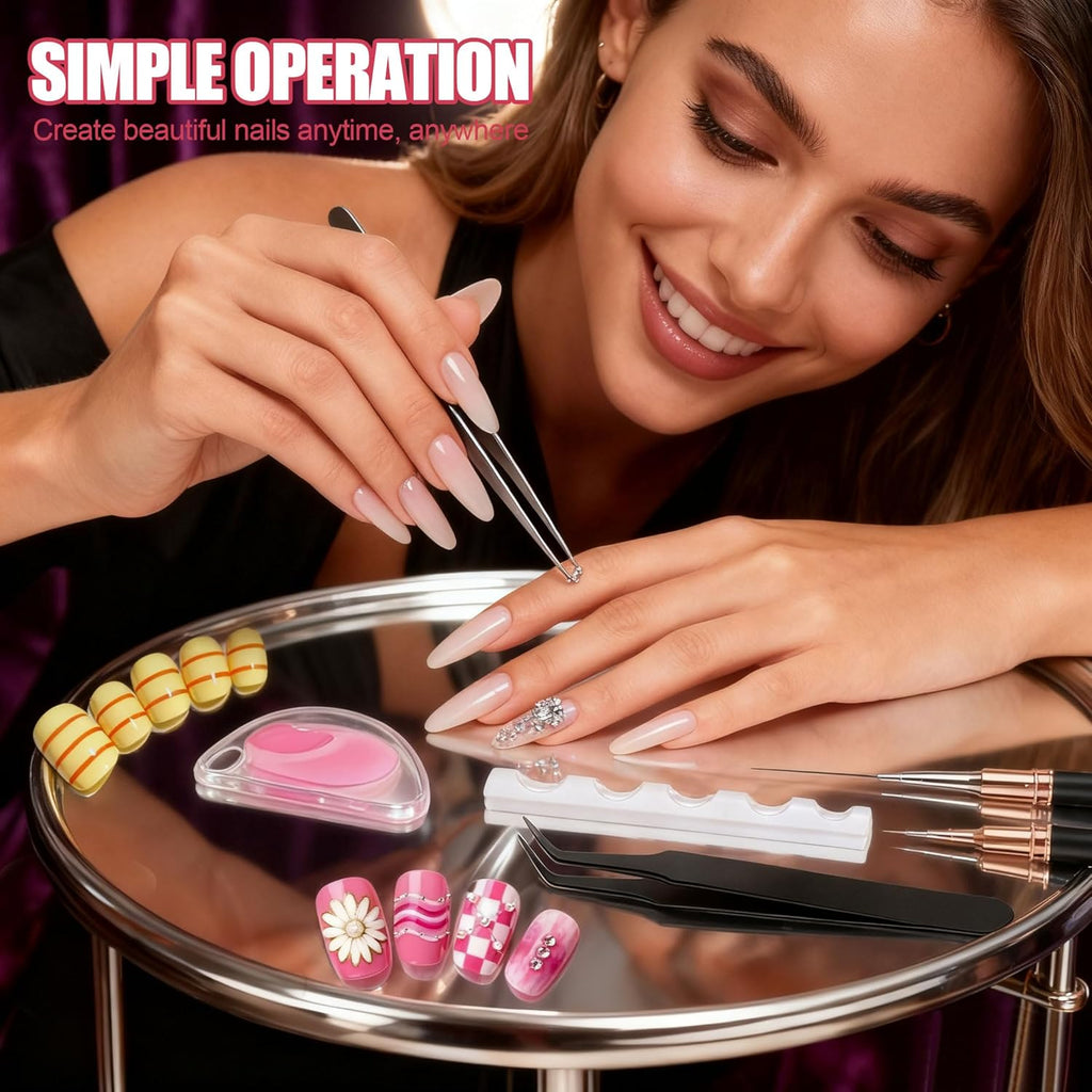 Artdone Nail Striping Tape Lines Kit With Nail Art Pens Dotting Tools And Liner Brushes For Gel Polish Small Detail Drawing Design Paint : Beauty & Personal Care