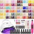YALSYNY NAIL POLISH KIT with U V Lamp and Drill Starter Kit 36 Colors Gel Nail Polish Nail Art Gel Manicure Kit : Beauty & Personal Care