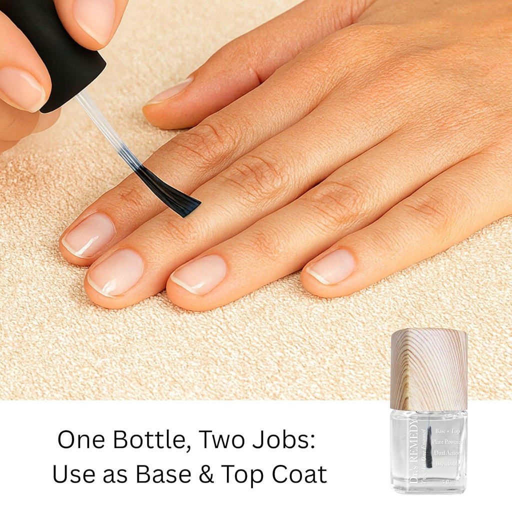 Dr.'s Remedy Total Two-In-One Base And Top Coat Nail Polish Clear Glaze Organic Nail Polishes Quick Dry. Clear Combination Base & Top Coats. 0.5 Fl Oz : Beauty & Personal Care