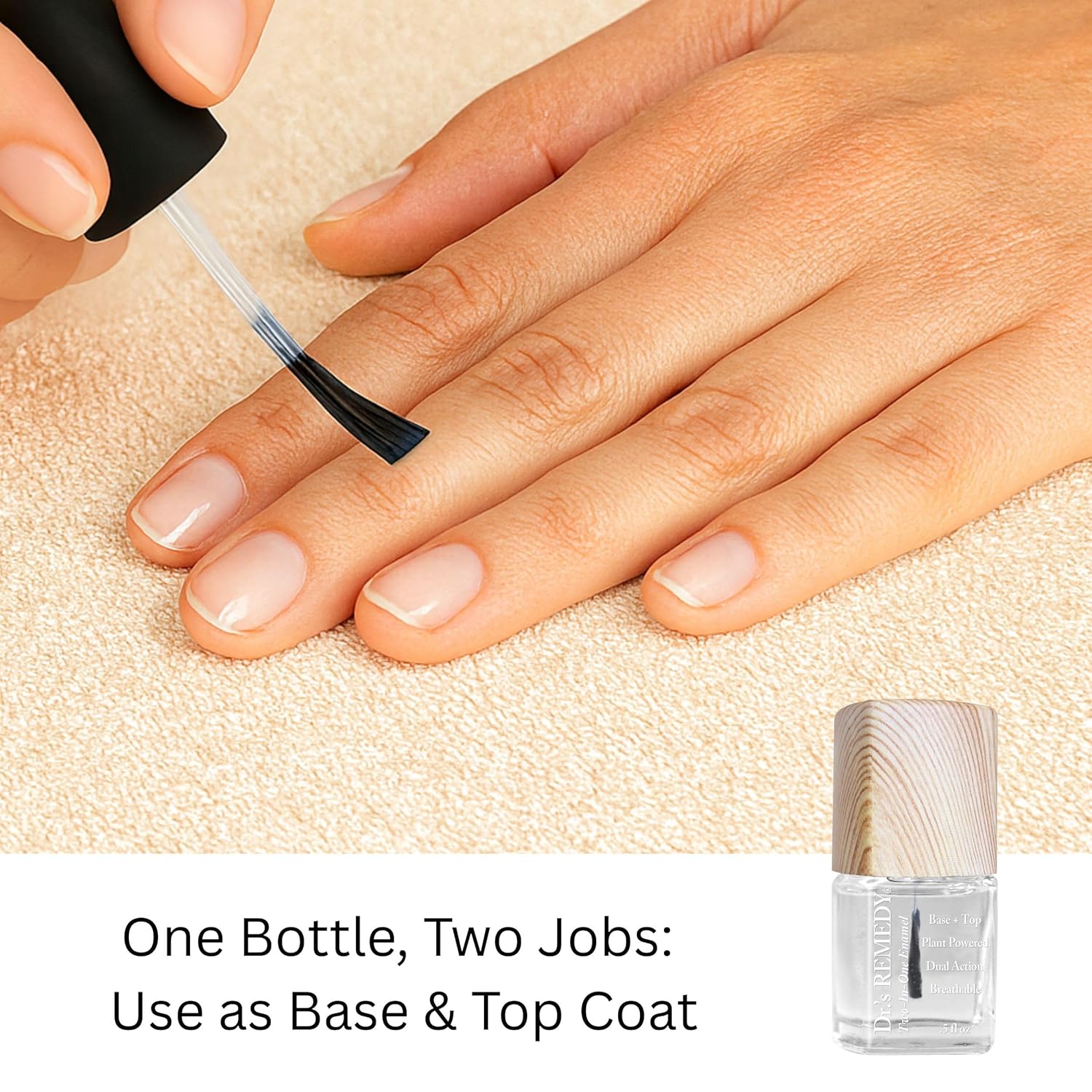 Dr.'s Remedy Total Two-In-One Base And Top Coat Nail Polish Clear Glaze Organic Nail Polishes Quick Dry. Clear Combination Base & Top Coats. 0.5 Fl Oz : Beauty & Personal Care